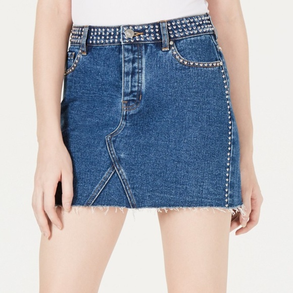 Kendall & Kylie Dresses & Skirts - Cotton Studded jeans Skirt